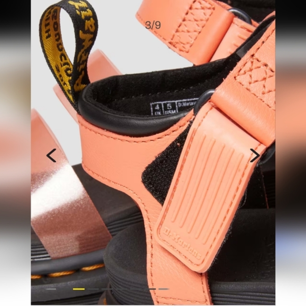 New Dr.Martens Blaire sandals,Jelly Glitter straps, Coral - Picture 4 of 16